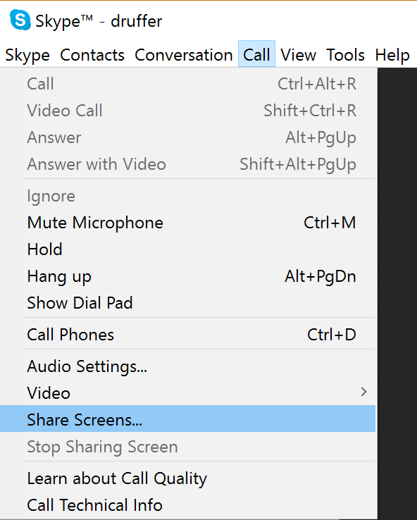 Skype Screen Share